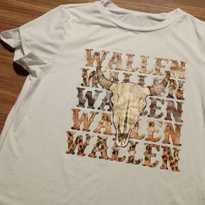 MORGAN WALLEN T-SHIRT - Medium // Country Music Band Tee Shirt Cattle Skull